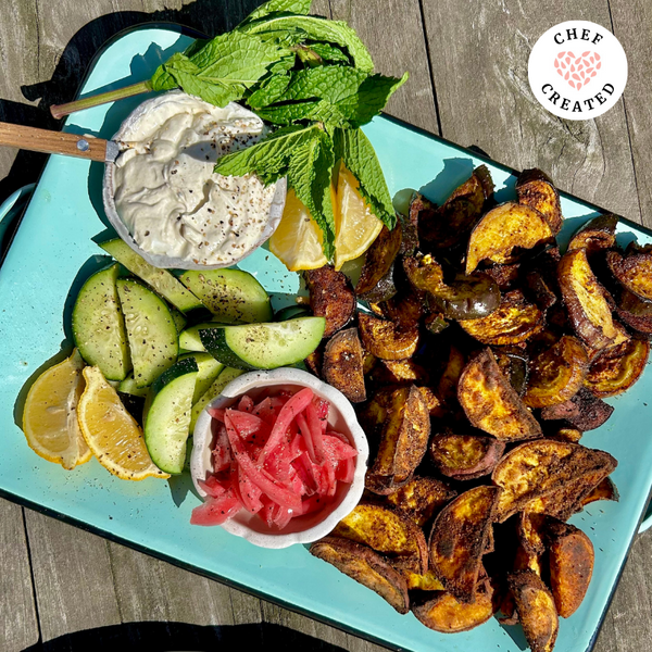 Jeanine Donofrio's Eggplant Sheet Pan Shawarma