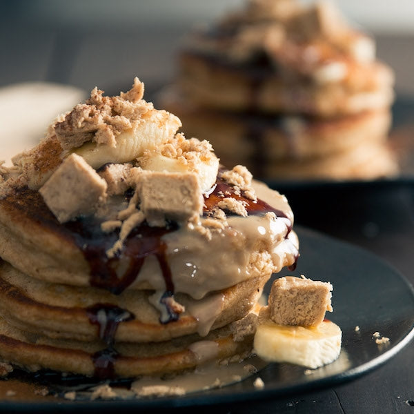 Halva Tahini Banana Pancakes