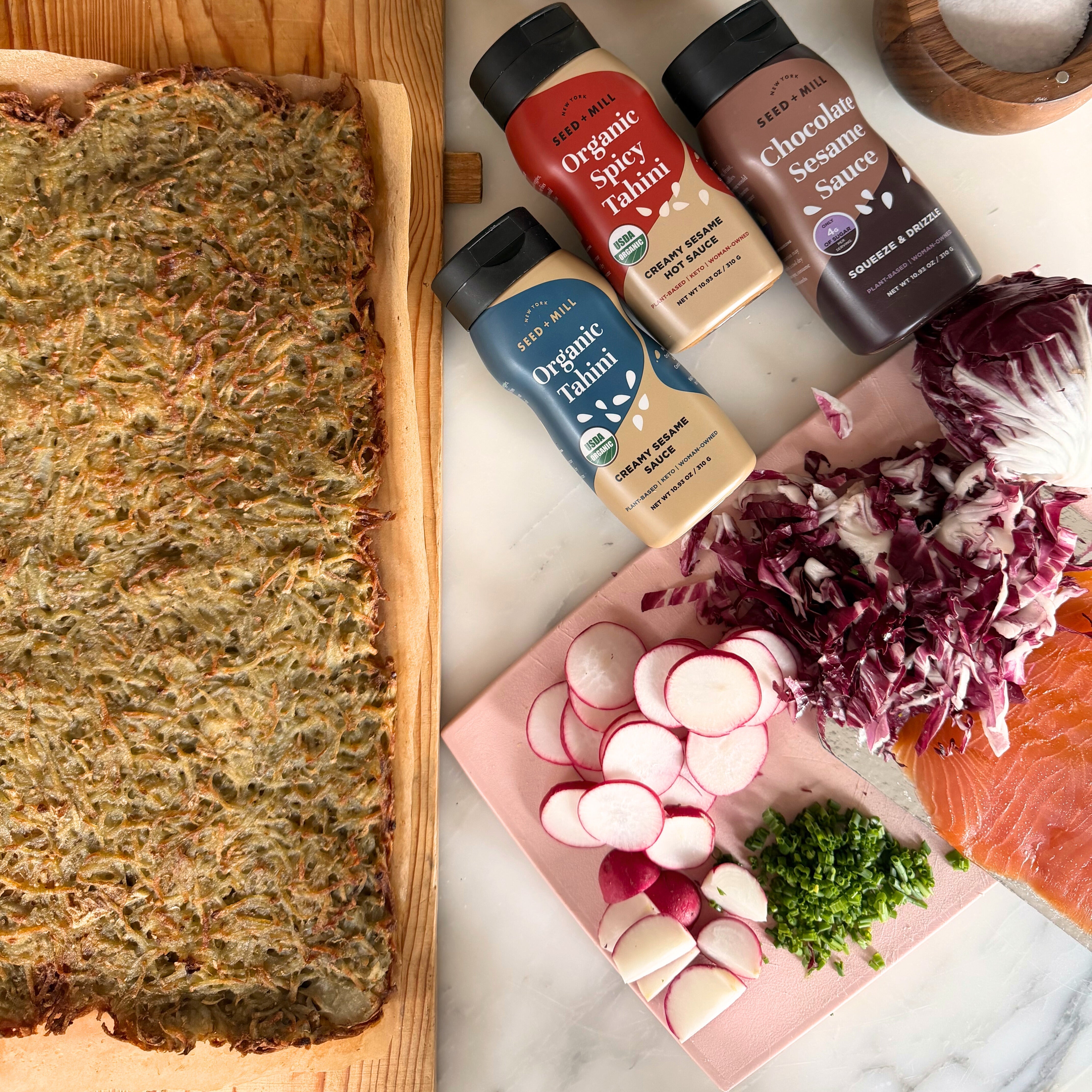 Sheet Pan Latkes With All Your Favorite Sesame Toppings