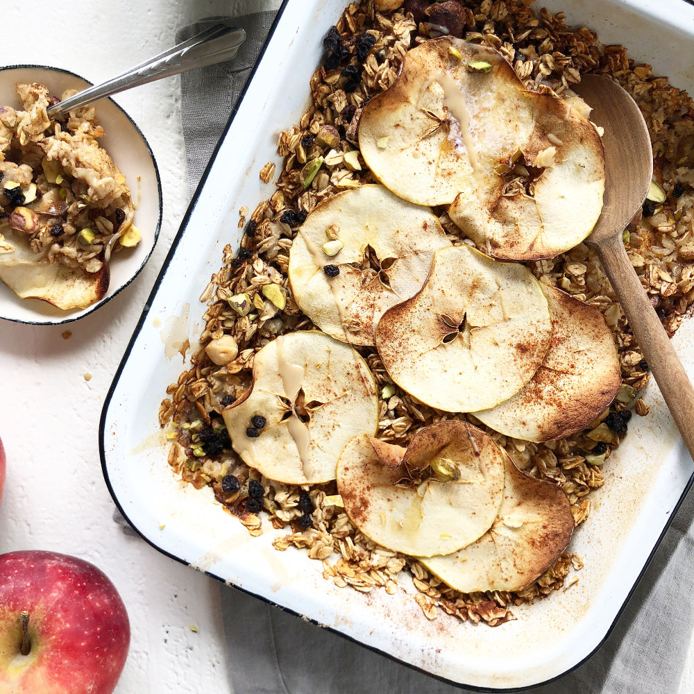 Baked Apple Tahini Porridge