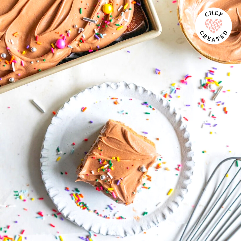 Michelle Lopez's Tahini Sheet Cake with Chocolate Fudge Frosting