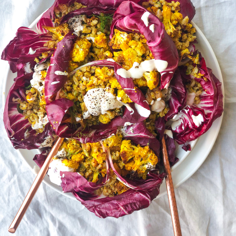 Crunchy Salad With Tahini Ranch Dressing