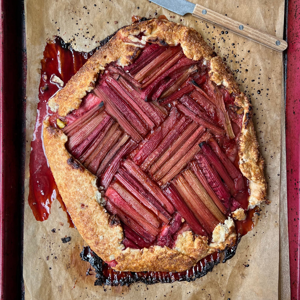 Rhubarb, Strawberry & Pistachio Halva Galette