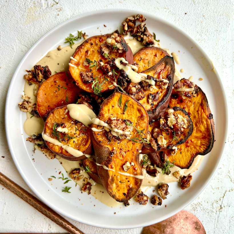 Miso-Tahini Sweet Potatoes Two Ways