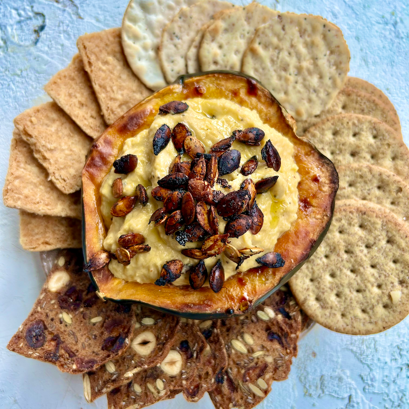 Squash Baba Ganoush with Crunchy Seed Topping