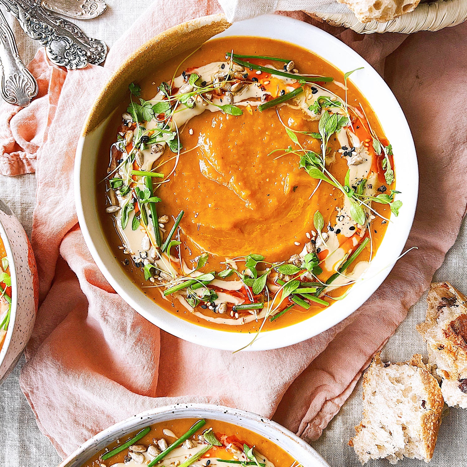 Tahini Swirl Spiced Squash Soup