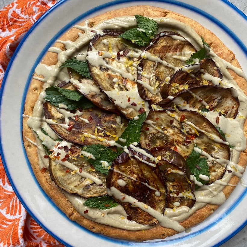 Grilled Eggplant & Tahini Pizza