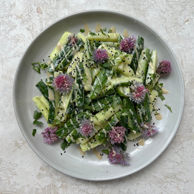 Quick Pickled Cucumber Salad with Tahini 麻醬醃漬小黃瓜沙拉