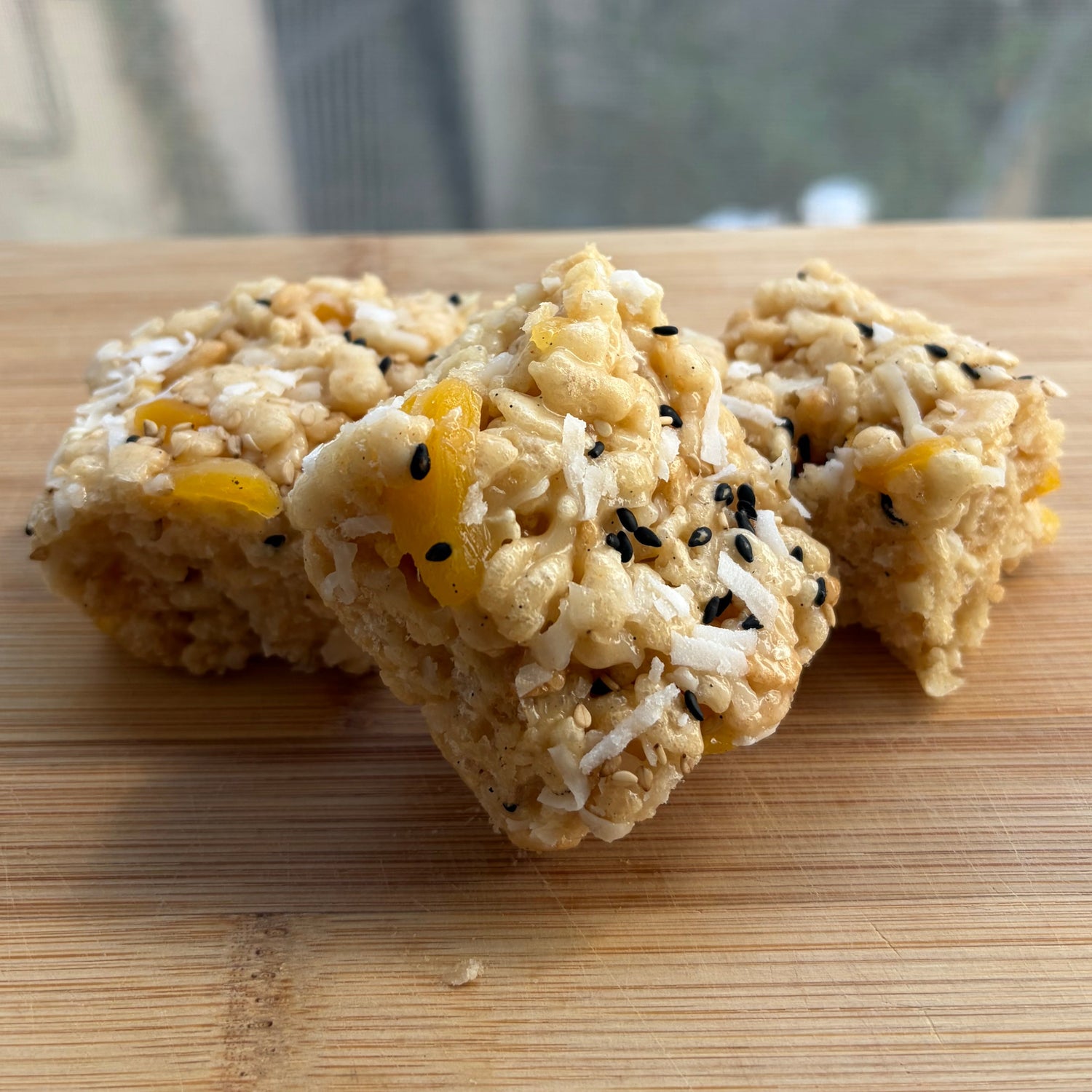 Coconut Mango Sticky Rice Krispies with Tahini