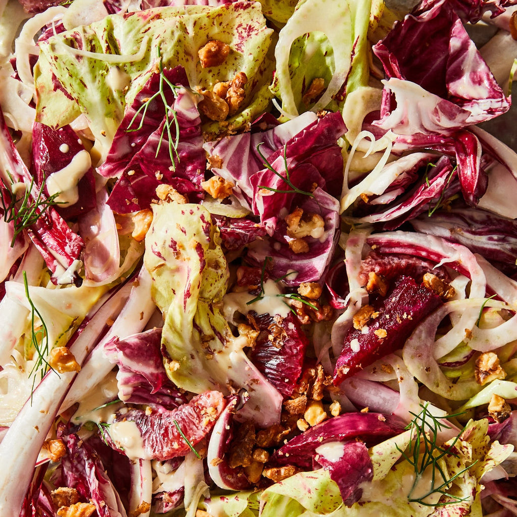 Peter Som's Radicchio & Fennel Salad with Creamy Miso, Maple & Tahini Dressing