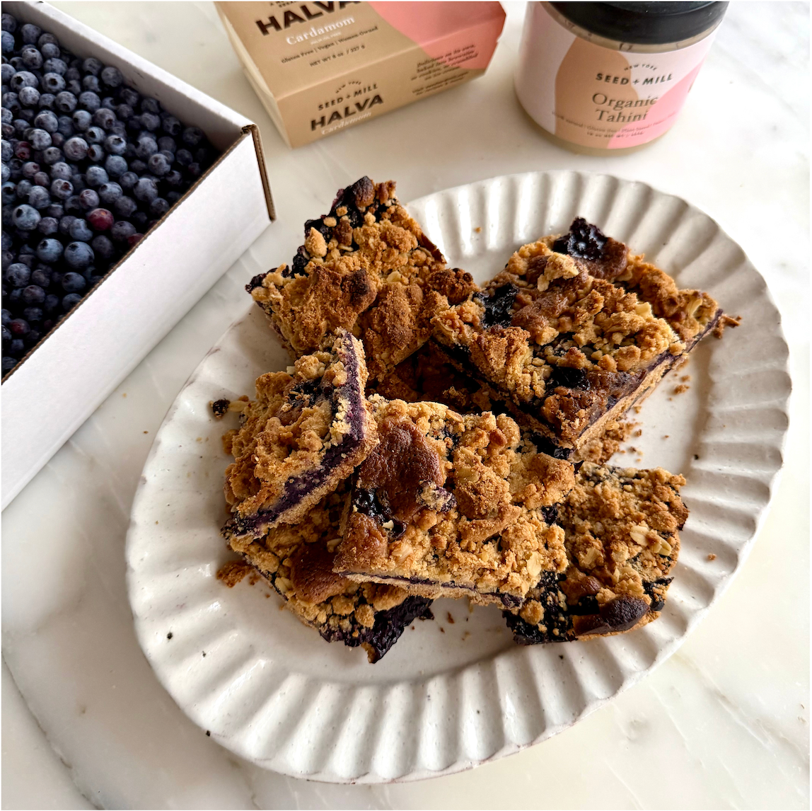 Wild Blueberry & Halva Crumble Bars