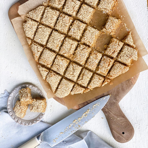 Claire Saffitz’s Salted Halva Blondies Seed + Mill