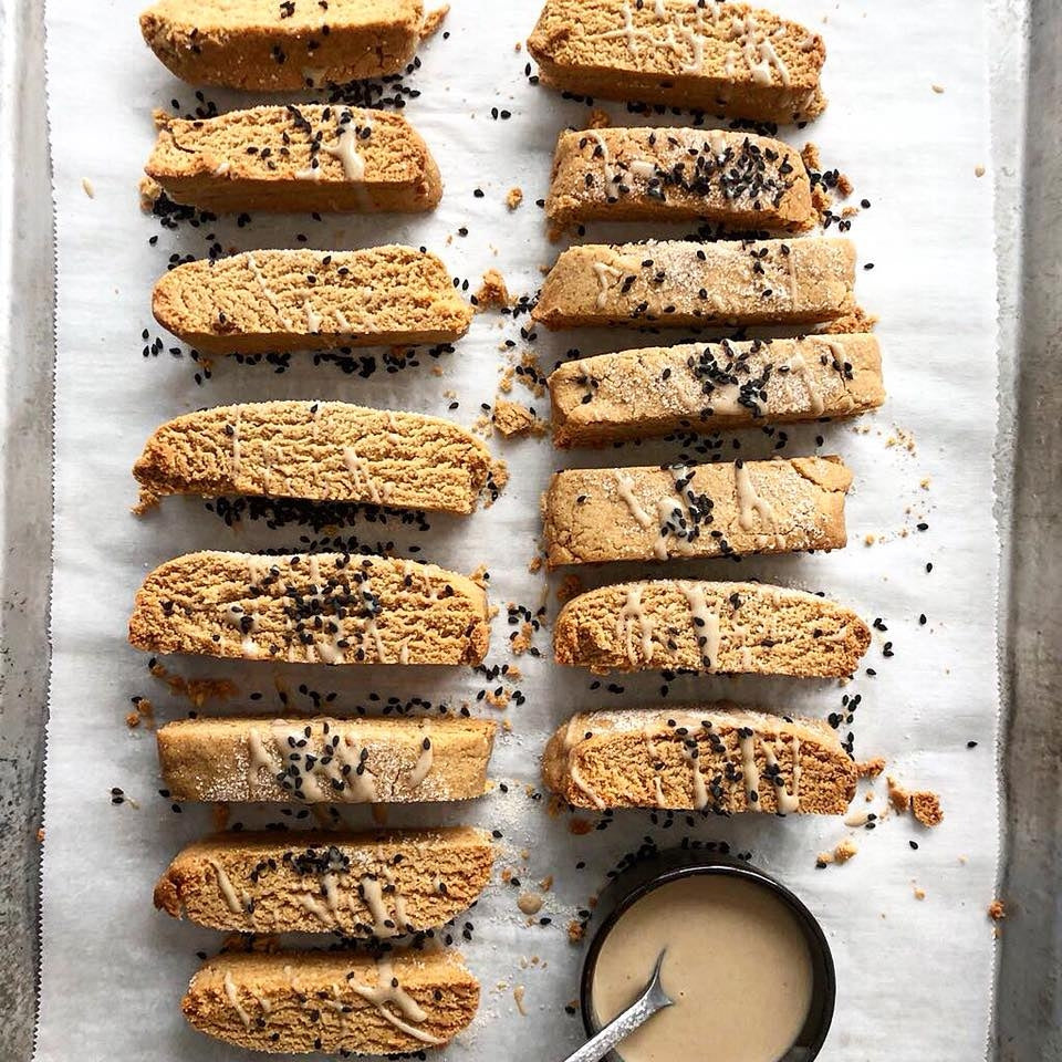 Tahini Honey Biscotti