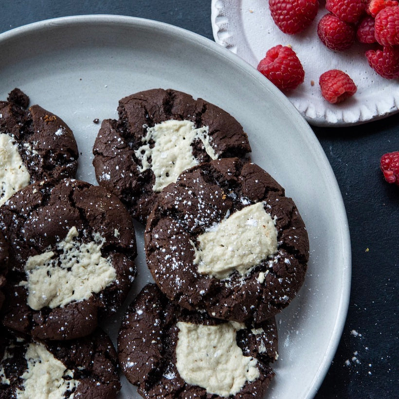 Chocolate, Sour Cherry & Halva Cookies