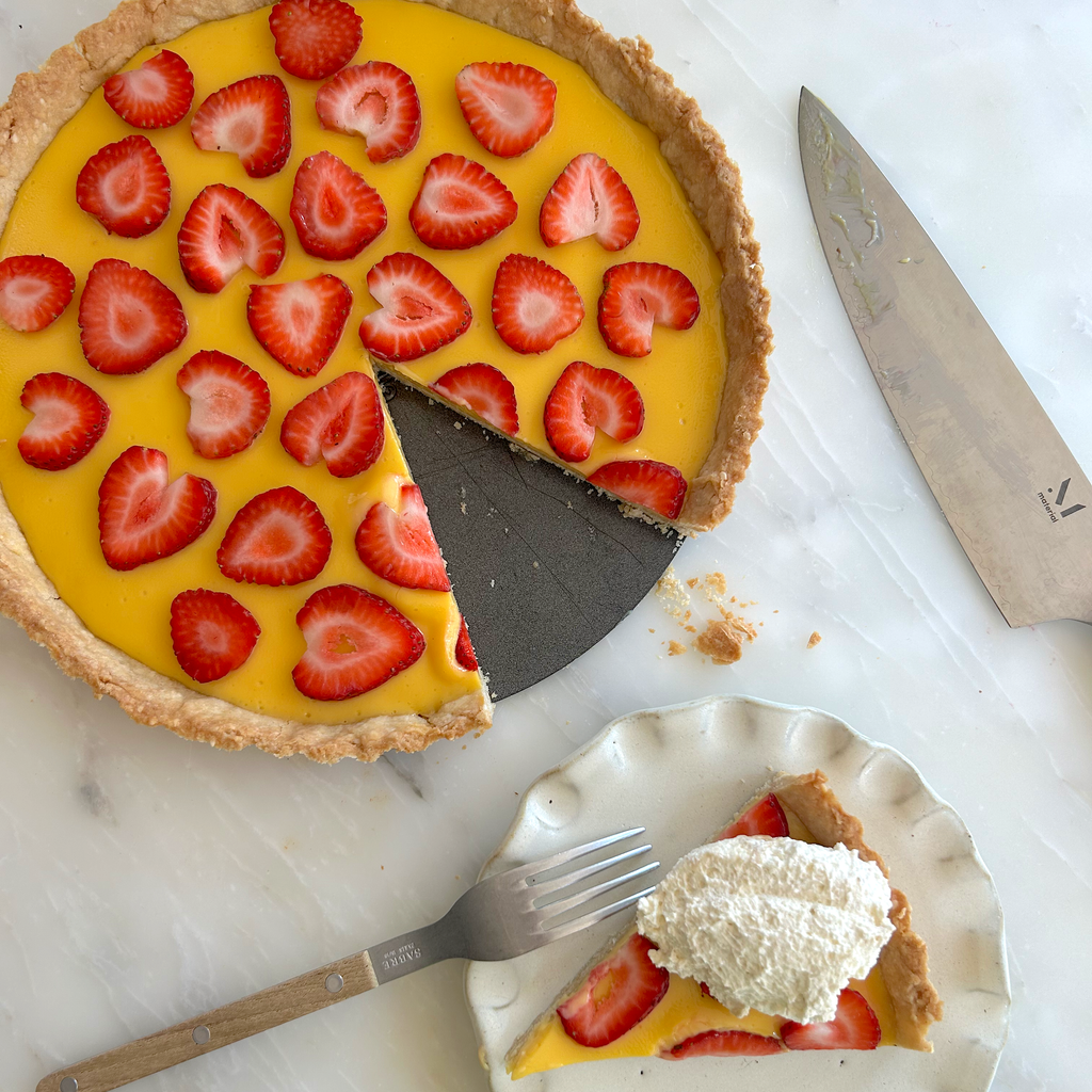 Yuzu Tart with Tahini Crust