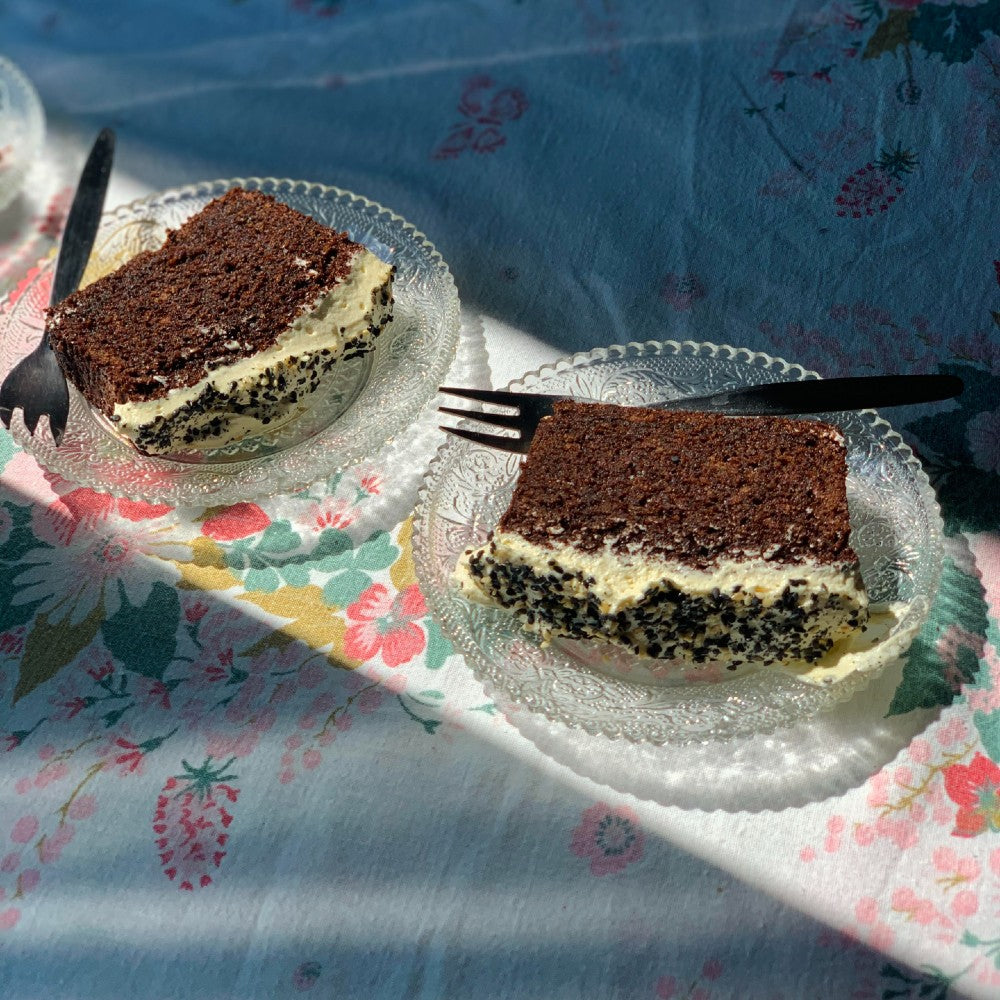 Sappho Hatzis' Chocolate Olive Oil Cake With Tahini Buttercream