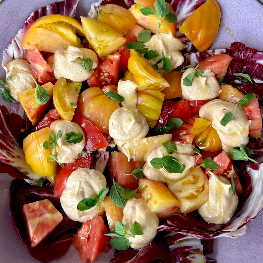 Tomatoes with Whipped Feta & Spicy Tahini