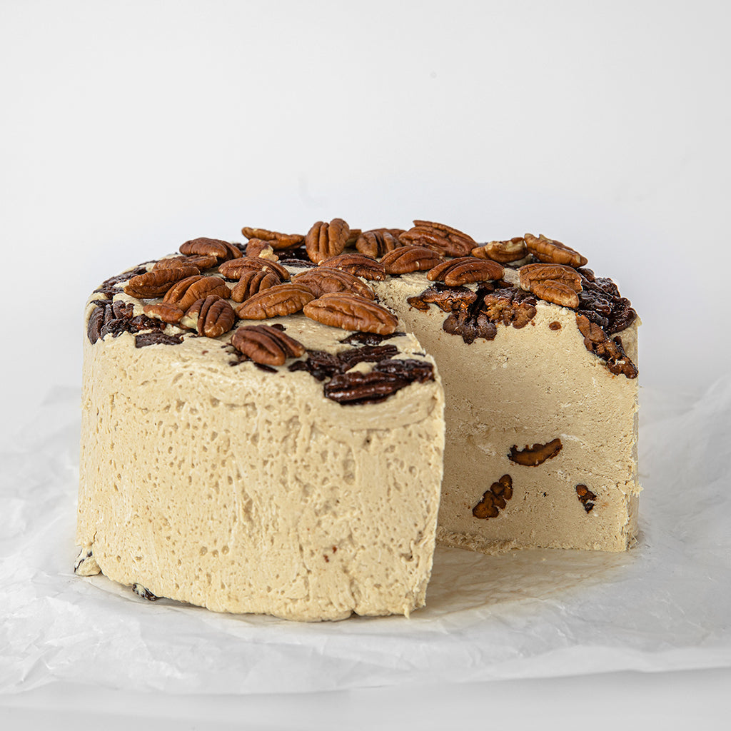 A sweet pecan halva cake.